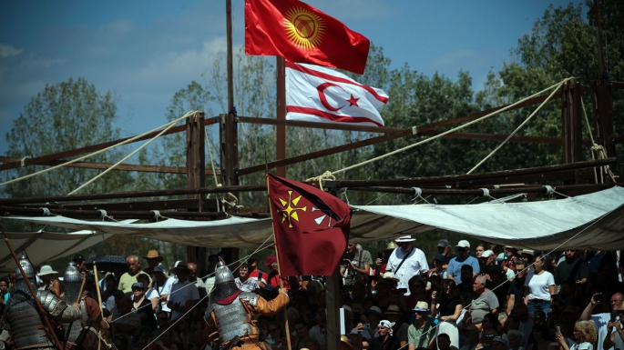 Büyük Hun Türk Kurultayında KKTC bayrağı dalgalandı!